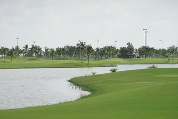 Poster - Golf course design created from harming natural resources, as well as many talented golfers.