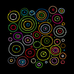 Poster - Funny circles colorful, sketch for your design