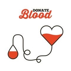 Canvas Print - blood bag and heart icon over white background. donate blood concept. colorful design. vector illustration