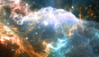 Glowing Space Nebula. Detail