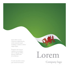 New Brochure Abstract Design Modular Single Pattern Of Wavy Flag Ribbon Of Wales