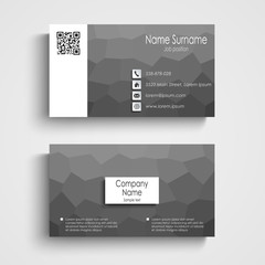 Business card with white black poly flow pattern