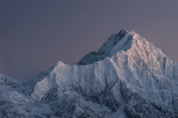 gerlach, highest peak of tatra mountains, winter