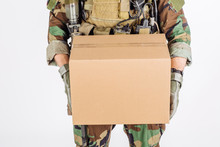 Soldier Holding Shipping Box