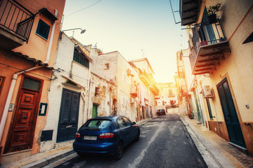 Naklejka na meble car parked near the house. Georgia. Europe