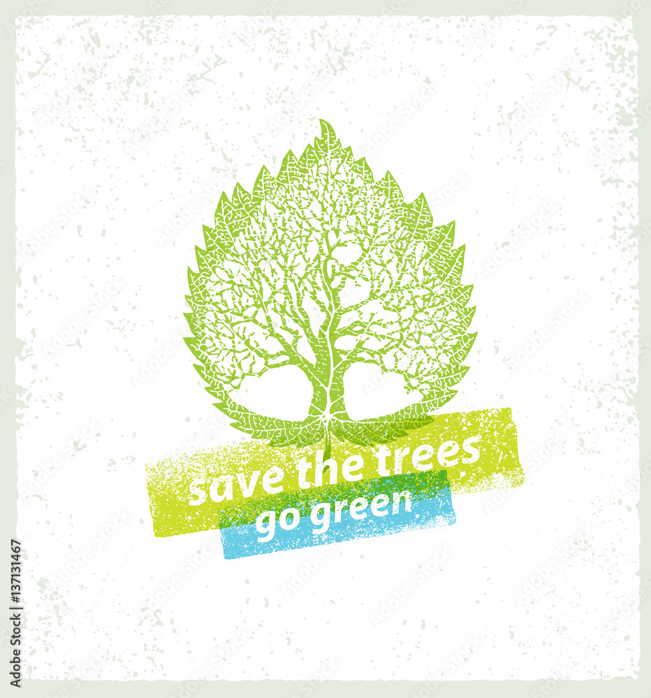 Go Green Recycle Reduce Reuse Eco Poster Concept. Vector Creative ...