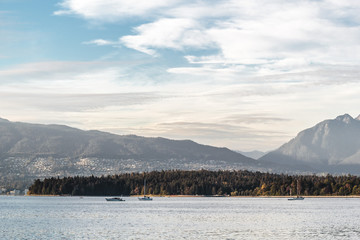 Sticker - Vancouver Mountains view from Kitsilano, BC, Canada