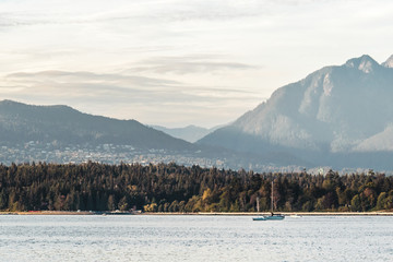 Sticker - Vancouver Mountains view from Kitsilano, BC, Canada