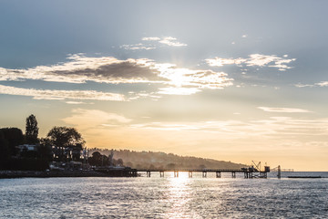 Sticker - Sunset at Kitsilano Beach in Vancouver, BC, Canada