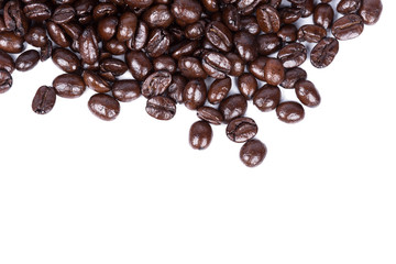 Canvas Print - Coffee beans on white background blank for text