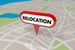 Relocation Moving Map Pin Word New Home Business 3d Illustration
