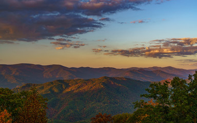 Poster - Sunset on the Cherohala Skyway