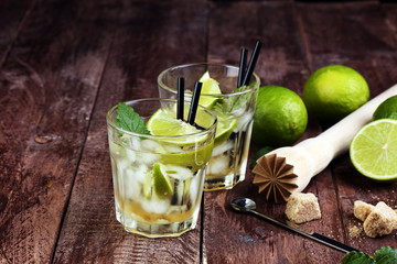 Wall Mural - Lemon Fruit Lime Caipirinha of Brazil