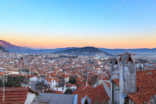 Fotografie, Obraz Mugla ariel cityscape from old city part.