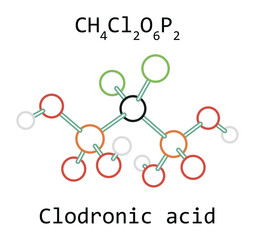 Canvas Print - molecule Clodronic acid CH4Cl2O6P2