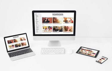 Wall Mural - responsive web design on different screen sizes