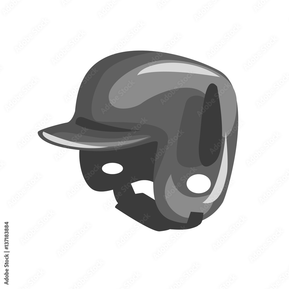 Black Plastic Helmed For Head Protection, Part Of Baseball Player ...