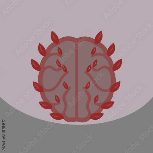 Fotografiet Eco brain with leafs on ecology style with Bashers