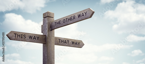 Cuadros en Lienzo Which way to go road sign