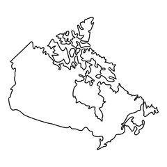 Sticker - Map of Canada icon, outline style