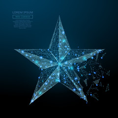 Leinwandbilder - Abstract image of a star in the form of a starry sky or space, consisting of points, lines, and shapes in the form of planets, stars and the universe. Vector business