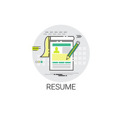 Wall Mural - Resume CV Form Job Vacancy Recruitment Application Icon Vector Illustration