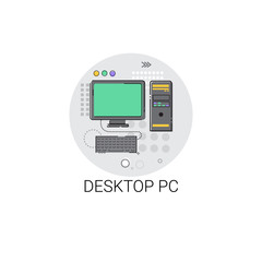 Wall Mural - pc desktop personal computer icon vector illustration