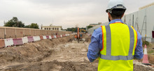 Civil Engineer Monitoring Excavation Activities