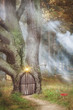 Fairy tree house in fantasy forest