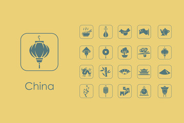 Sticker - Set of China simple icons