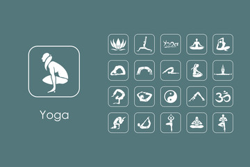 Wall Mural - set of yoga simple icons