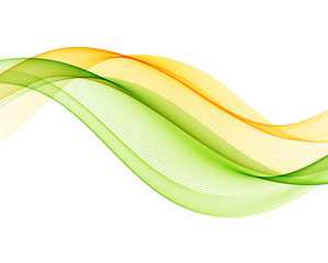 Wall Mural - abstract vector background with yellow green smooth color wave.
