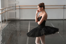 Female Ballet Dancer Resting After Rehearsal