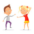 © Elegant Solution - Children dancing or cartoon boy with girl moving