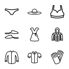 Sticker - Set of 9 Clothes outline icons