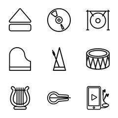 Poster - Set of 9 Music outline icons