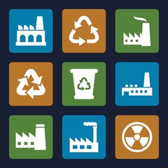 Sticker - Set of 9 pollution filled icons