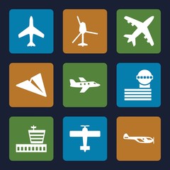 Sticker - set of 9 aviation filled icons