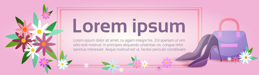  Colorful Flowers Spring Banner Abstract Background Flat Vector Illustration