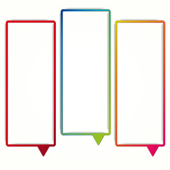 Wall Mural - colorful speech bubble frames on a white background. labels in the form of an empty frame for your t