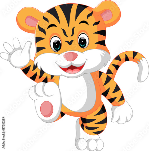 Foto-Kissen - cute tiger cartoon (von hermandesign2015)