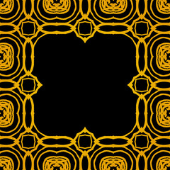 Vector geometric art deco frame with gold shapes