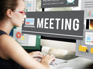 Wall Mural - meeting conference business information concept