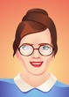 © amateurphoto920 - beautiful girl winking glasses sticker vector