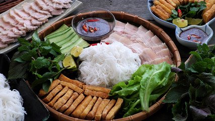 Vietnamese food, bun dau mam tom