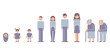 People for infographic: baby, children, teenagers, adult, elderly. Vector illustration