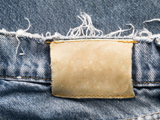 Closeup Old denim jean texture  background.