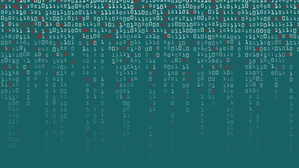 Poster - Binary Code Background Vector. High-Tech Matrix Background With Digits
