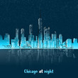 Chicago at night seen from lake