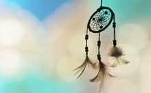Dream Catcher And Sun Light With Blurred Focus For Background